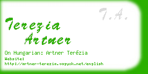 terezia artner business card